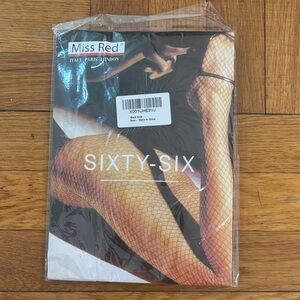 NWT Miss Red Fishnet Stockings